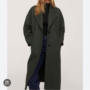 Mango Wool Coat Khaki XS